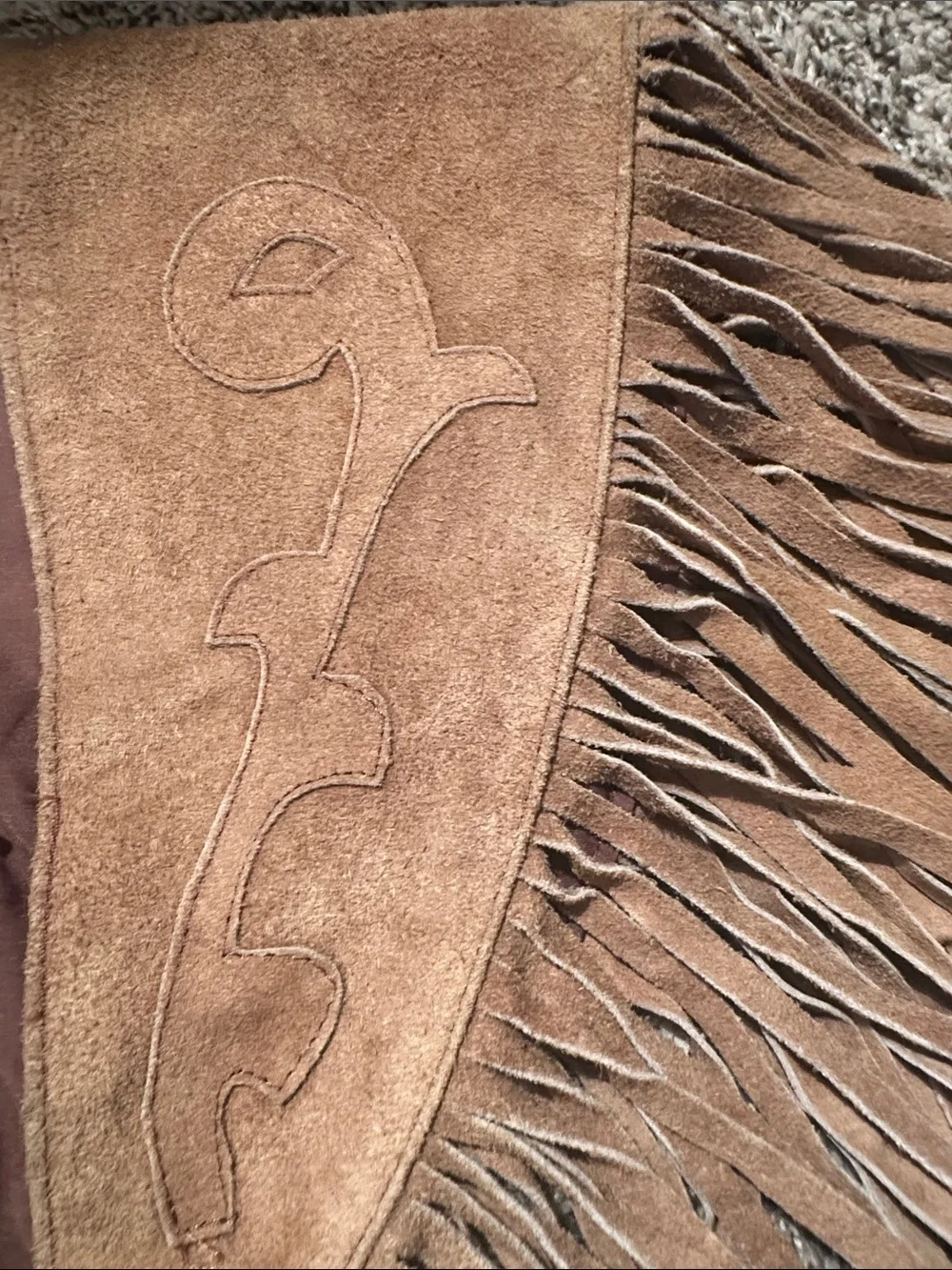 Vintage Suede Fringe Capelet in Tan - Women's Jacket & Coat - Picture 4 of 11